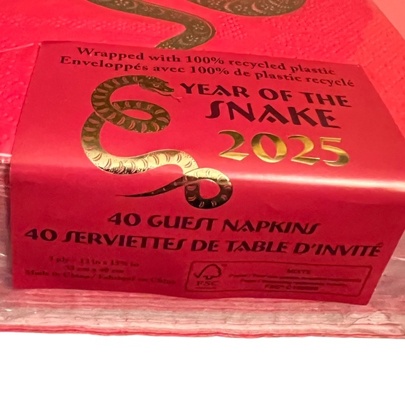 Ciroa NWT Chinese Lunar New Year of The Snake Bottle Holder and Guest Napkins - Picture 11 of 12